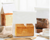 Custom window transparent toast bag, bread baking, self-sealing packaging bag, pastry packing, grease-proof kraft paper bag  E